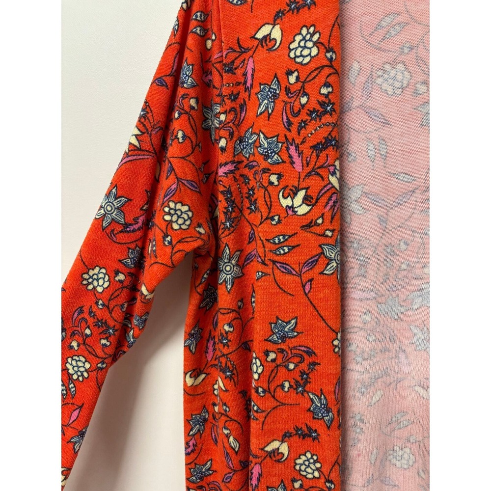 LulaRoe Women's Red Floral Cardigan Size L - Picture 3 of 5